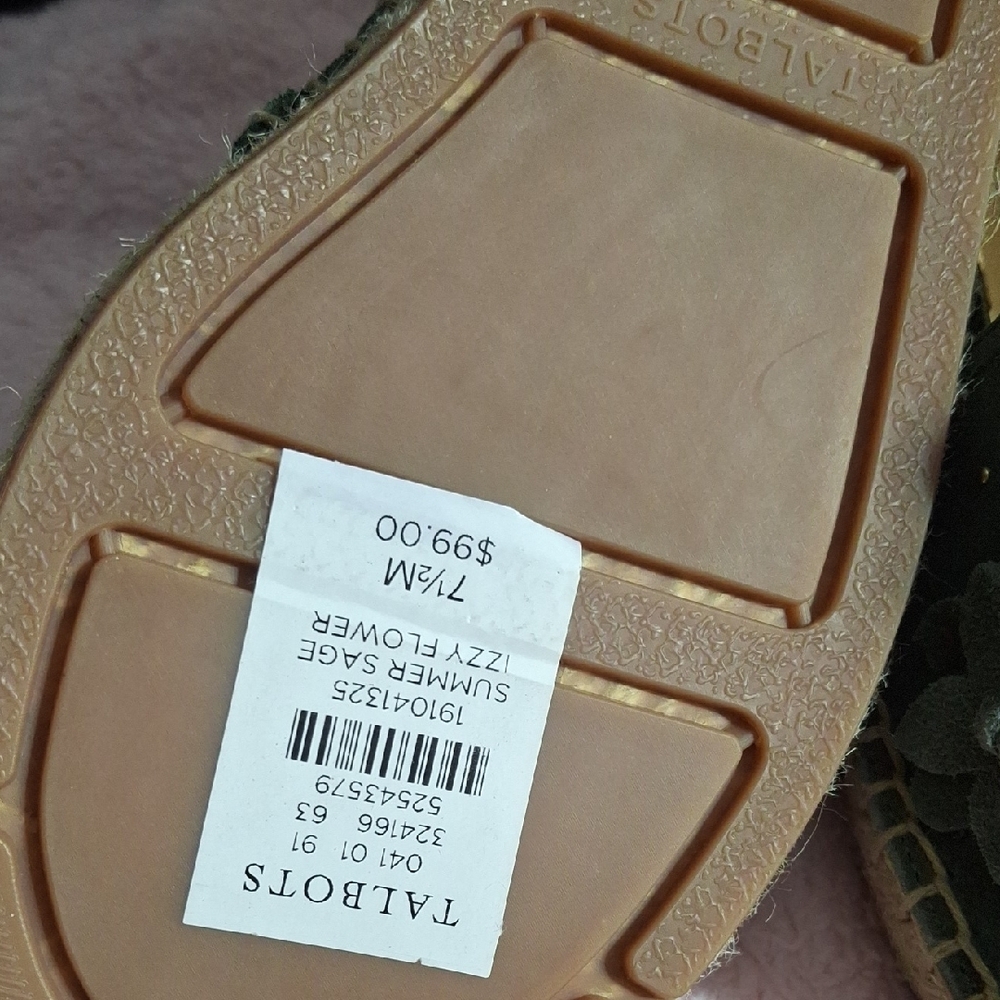 Talbots Green Floral Suede Loafers - Picture 5 of 7